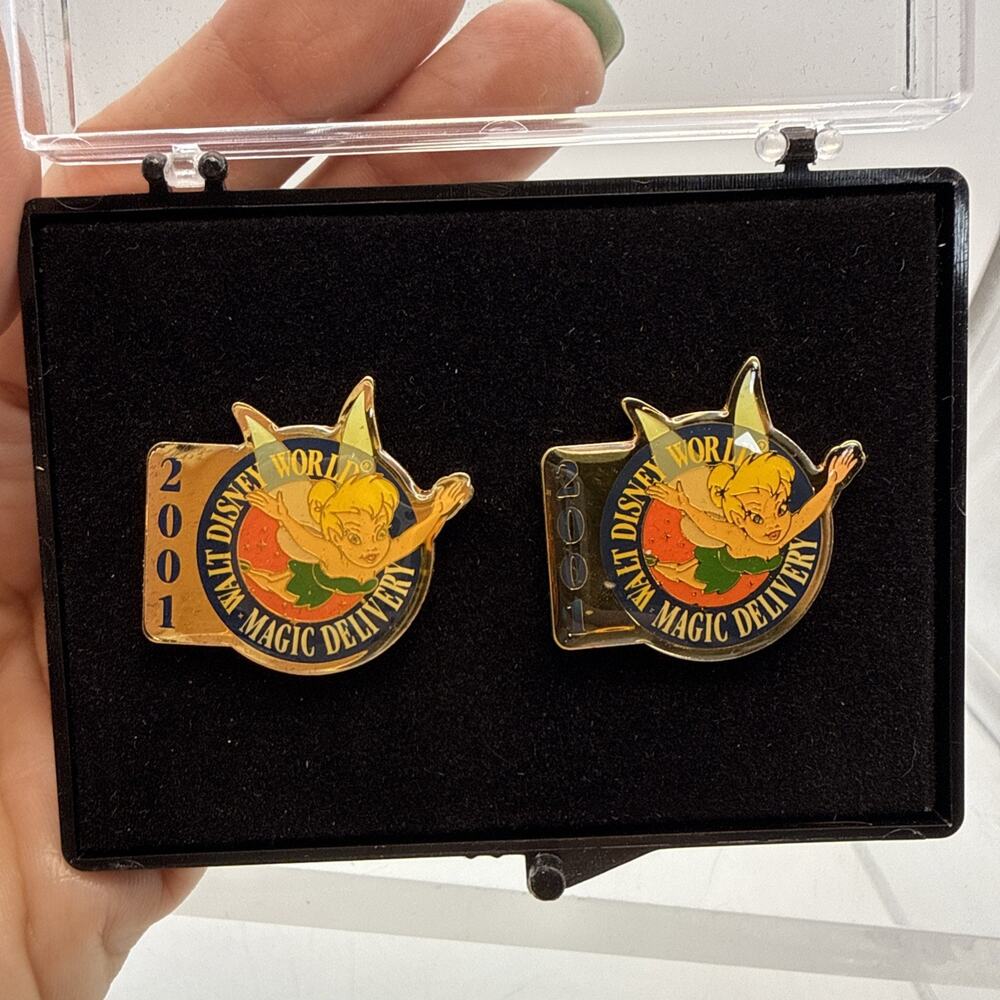 Set Of 2 WDW Magic Delivery Tinker Bell 2001 Disney Pins New In Original Package